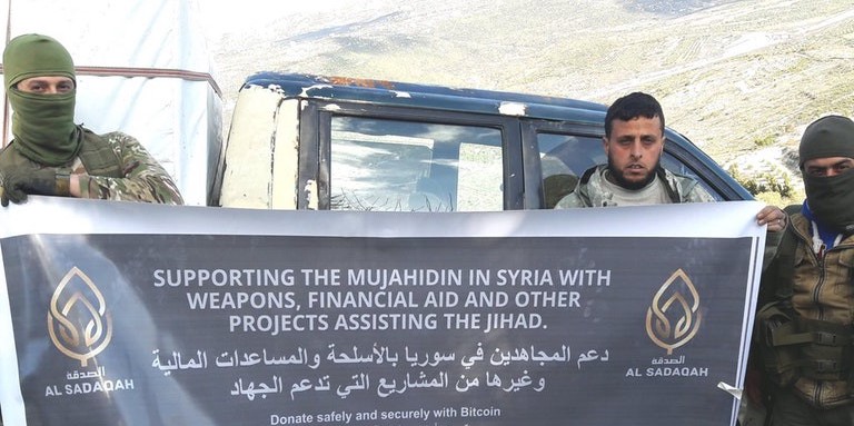 Bitcoin addresses linking a jihadi funding campaign, a kidnapping ransom and a scam network
