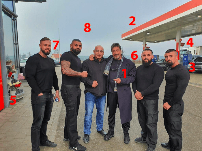 The photograph to be geolocated, taken at a fuel station