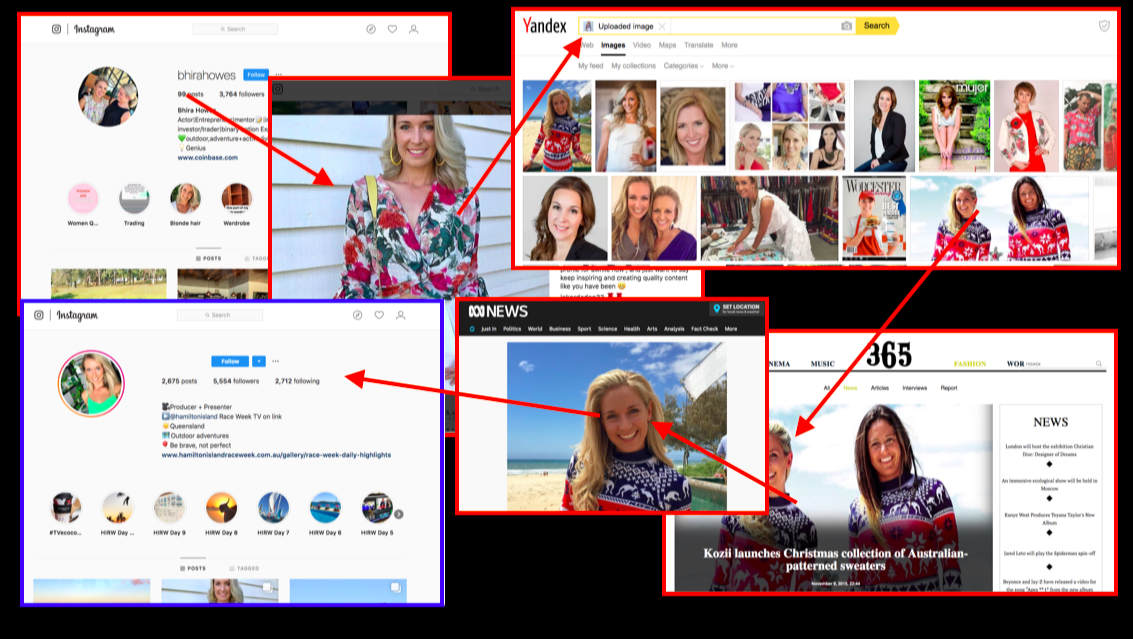 Screenshot showing Lead image · the sock account as it appeared to victims