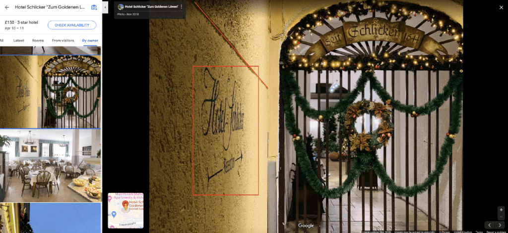 Image showing Matching the sign, wall lining and ground paint against two independent sources