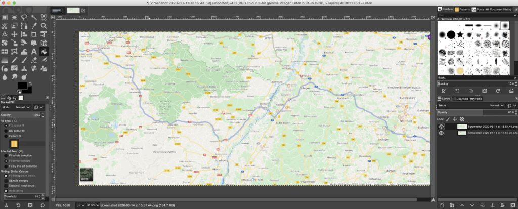 Image showing Stations layered over the route