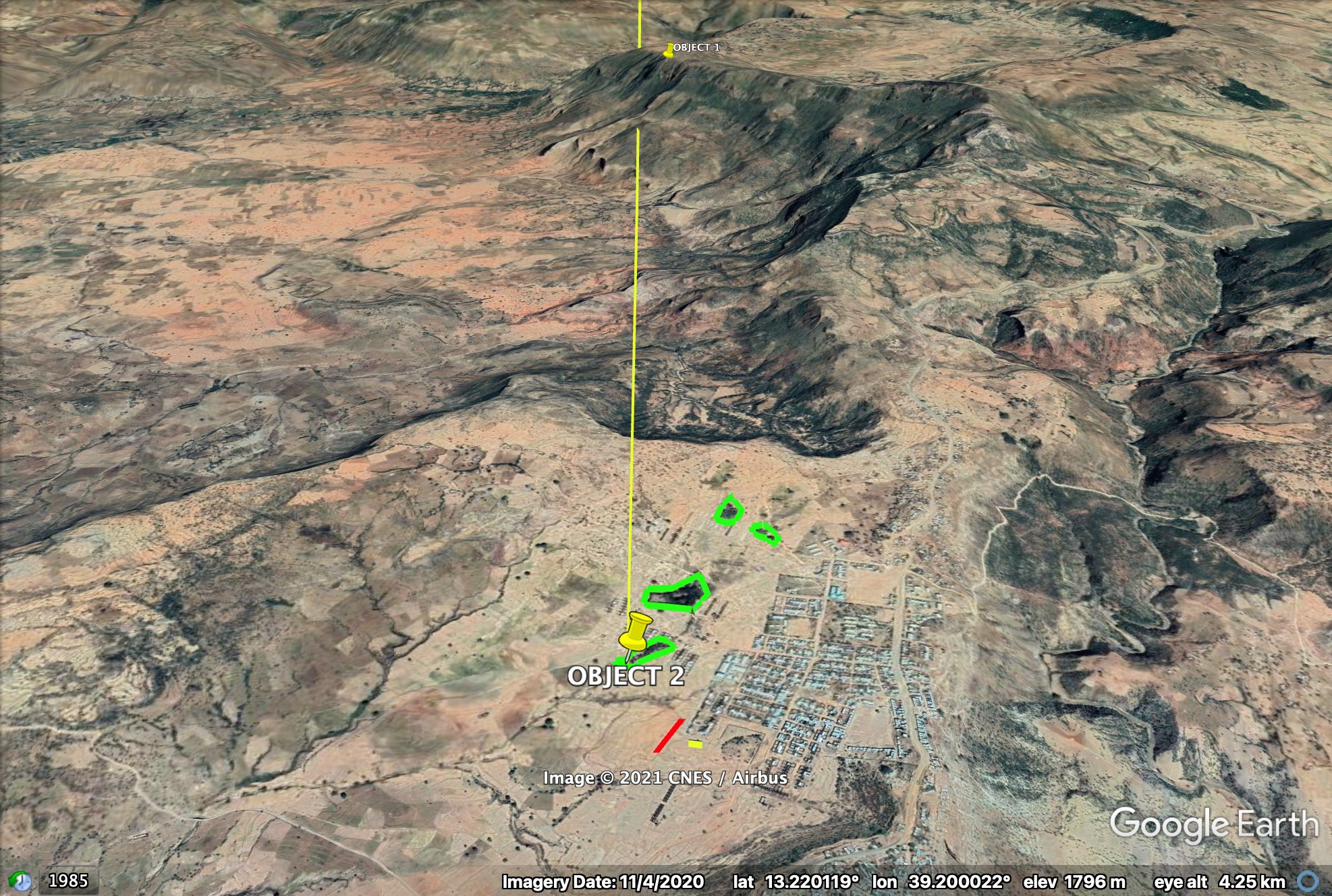 Image showing From the sky position to a line of sight
